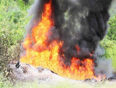 Pipeline fire