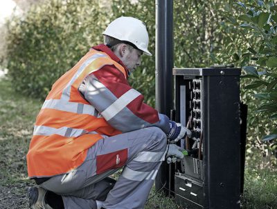 A worker from Denmark's Dong Energy